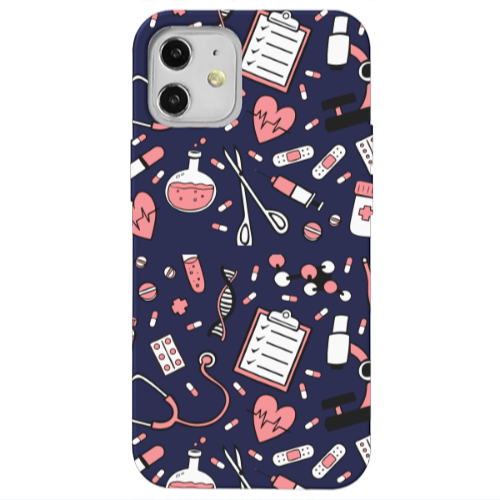 Apple iPhone 12 Laboratory Dark blue Colored Silicone TPU Θήκη