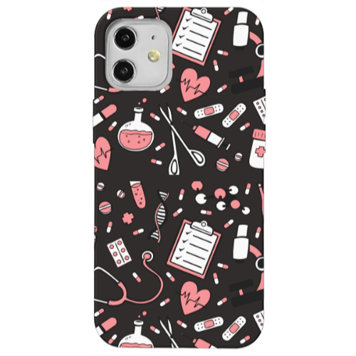 Apple iPhone 12 Laboratory Black Colored Silicone TPU Θήκη