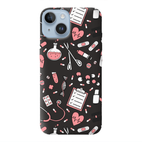 Apple iPhone 14  Laboratory Black Colored Silicone TPU Θήκη