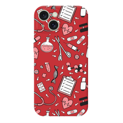 Apple iPhone 15 Laboratory Red Colored Silicone TPU Θήκη