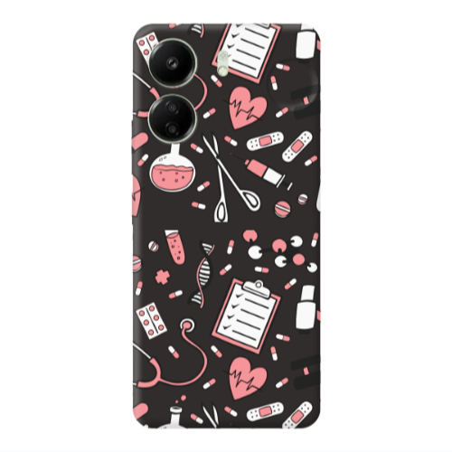 Xiaomi Redmi 13C Laboratory Black Colored Silicone TPU Θήκη