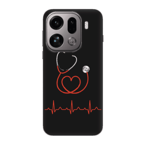 Oppo Find X9 Pro Stethoscope Black Colored Silicone TPU Θήκη