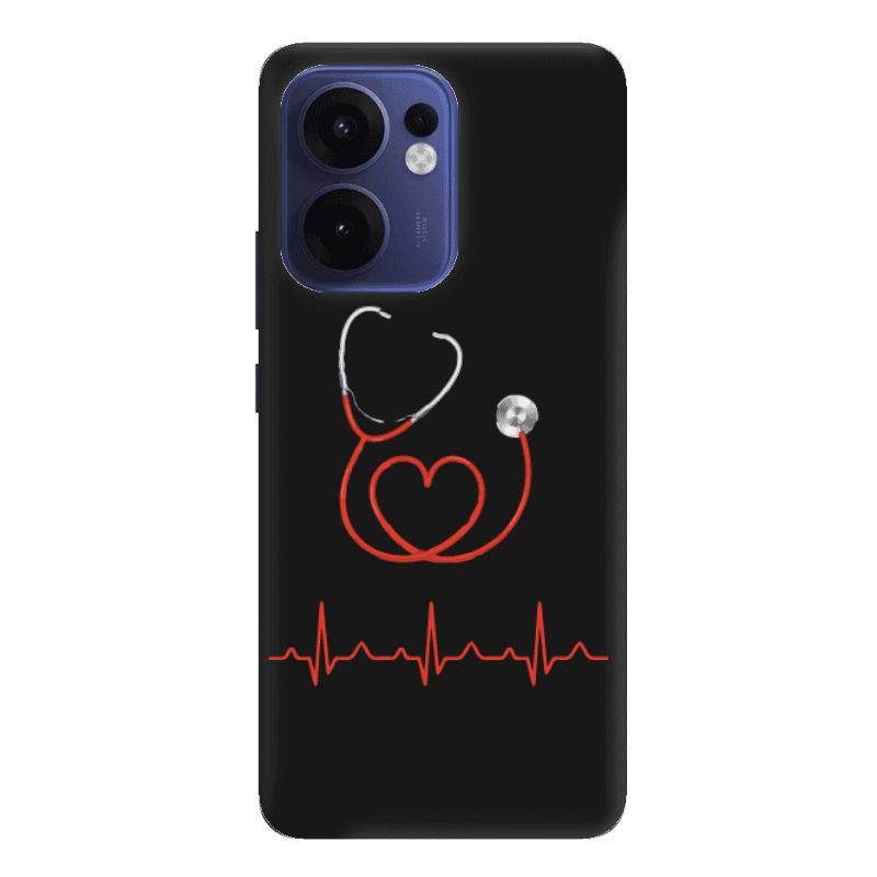 Oppo Reno 13 F Stethoscope Black Colored Silicone TPU Θήκη
