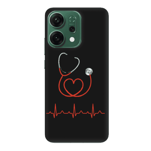 Oppo RENO 14 Stethoscope Black Colored Silicone TPU Θήκη
