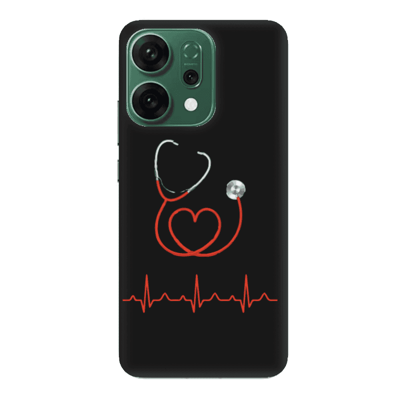 Oppo RENO 14 Stethoscope Black Colored Silicone TPU Θήκη