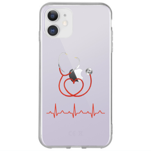 Apple iPhone 12 Stethoscope Transparent Silicone TPU Θήκη
