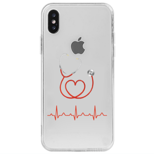 Apple iPhone X Stethoscope Transparent Silicone TPU Θήκη