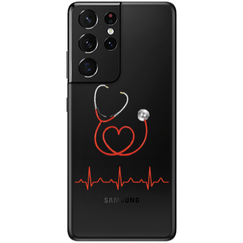 Samsung S21 Ultra Stethoscope Transparent Silicone TPU Θήκη