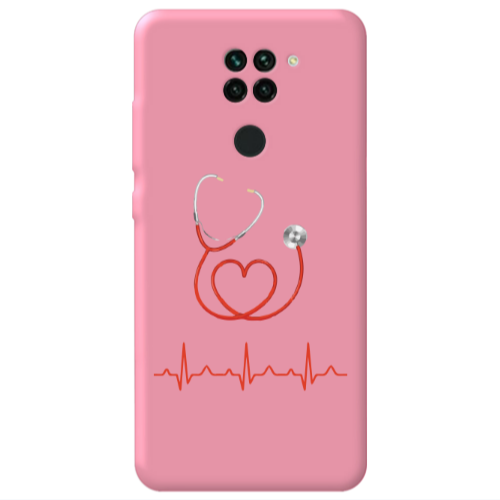 Xiaomi Redmi Note 9 Stethoscope Pink Colored Silicone TPU Θήκη