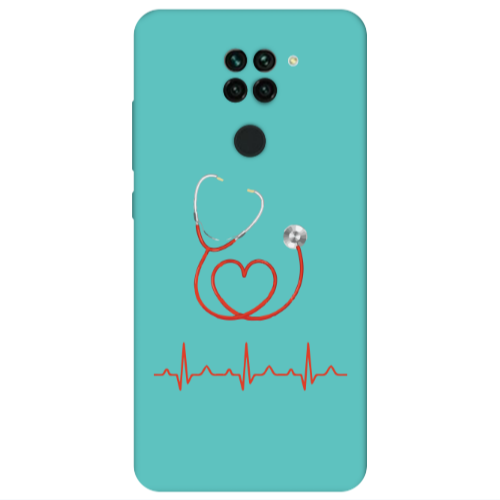 Xiaomi Redmi Note 9 Stethoscope Turquoise Colored Silicone TPU Θήκη