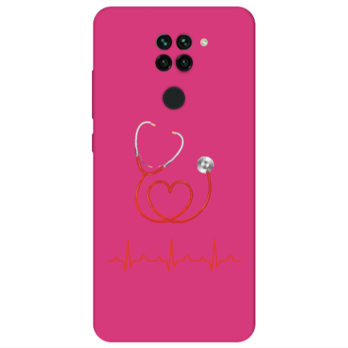 Xiaomi Redmi Note 9 Stethoscope Fuchsia Colored Silicone TPU Θήκη