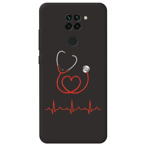 Xiaomi Redmi Note 9 Stethoscope Black Colored Silicone TPU Θήκη