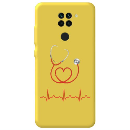 Xiaomi Redmi Note 9 Stethoscope Yellow Colored Silicone TPU Θήκη