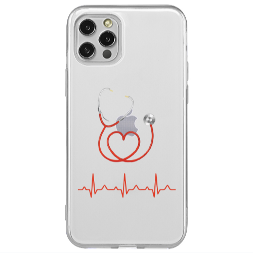 Apple iPhone 12 Pro Stethoscope Transparent Silicone TPU Θήκη