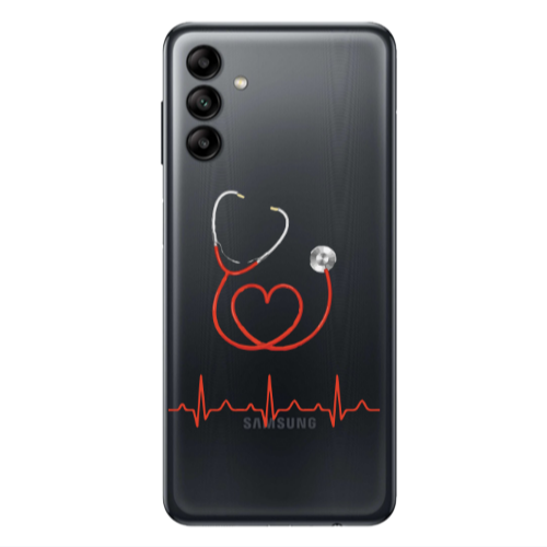 Samsung A04S Stethoscope Transparent Silicone TPU Θήκη