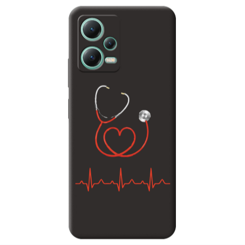 Xiaomi Redmi Note 12 Pro 5G Stethoscope Black Colored Silicone TPU Θήκη