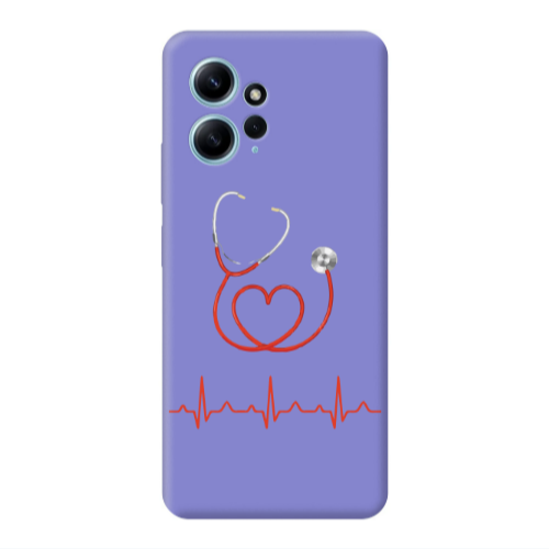 Xiaomi Redmi Note 12 4G Stethoscope Purple Colored Silicone TPU Θήκη