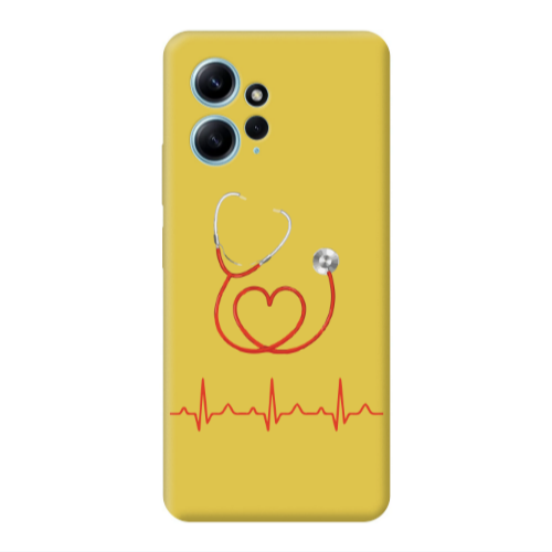 Xiaomi Redmi Note 12 4G Stethoscope Yellow Colored Silicone TPU Θήκη