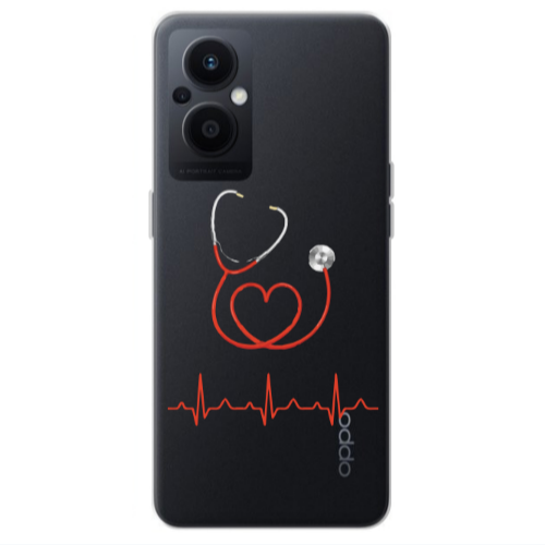 Oppo Reno 7 Lite Stethoscope Transparent Silicone TPU Θήκη