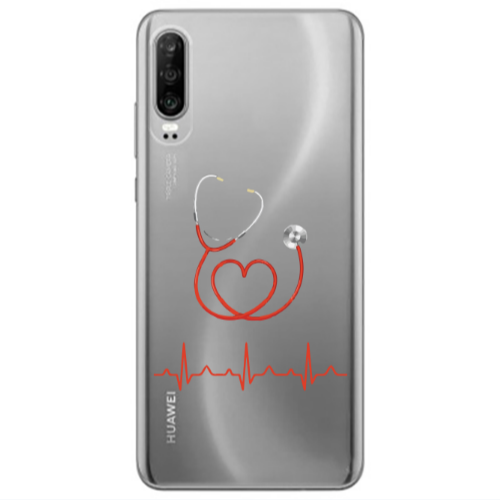 Huawei P30 Stethoscope Transparent Silicone TPU Θήκη