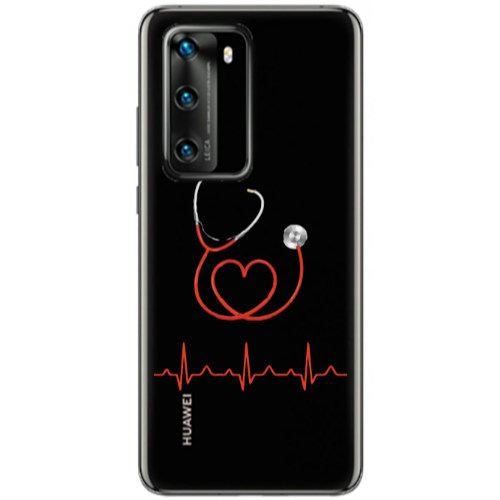 Huawei P40 Stethoscope Transparent Silicone TPU Θήκη