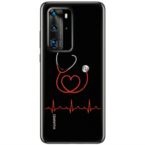 Huawei P40 Pro Stethoscope Transparent Silicone TPU Θήκη
