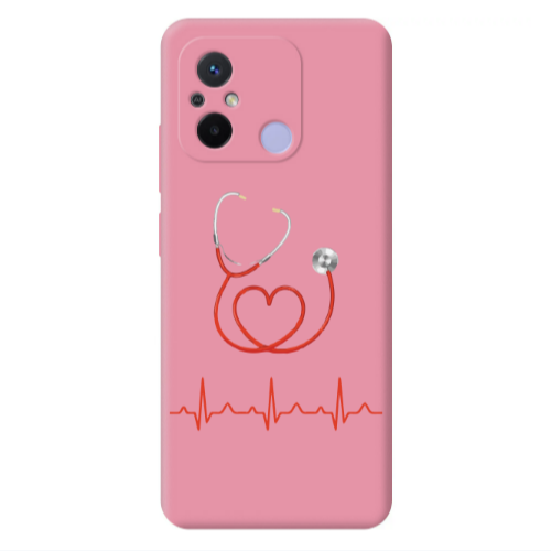 Xiaomi Redmi 12C Stethoscope Pink Colored Silicone TPU Θήκη