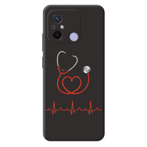 Xiaomi Redmi 12C Stethoscope Black Colored Silicone TPU Θήκη