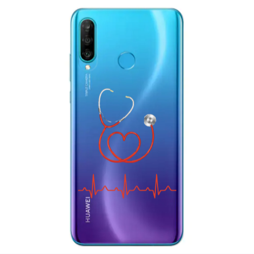 Huawei P30 Lite Stethoscope Transparent Silicone TPU Θήκη