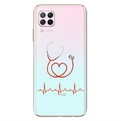 Huawei P40 Lite Stethoscope Transparent Silicone TPU Θήκη