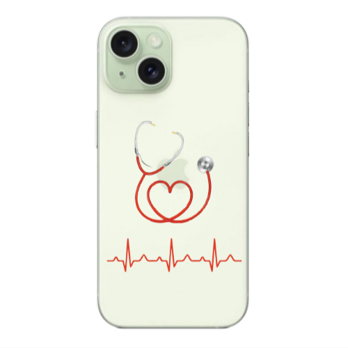 Apple iPhone 15 Stethoscope Transparent Silicone TPU Θήκη