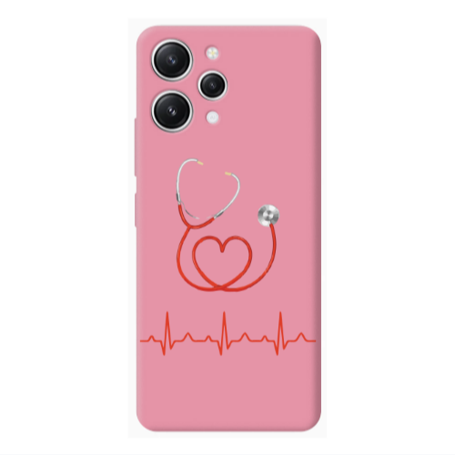 Xiaomi Redmi 12 Stethoscope Pink Colored Silicone TPU Θήκη