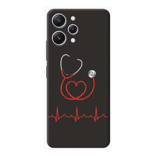 Xiaomi Redmi 12 Stethoscope Black Colored Silicone TPU Θήκη