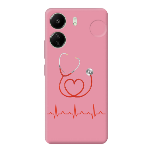 Xiaomi Redmi 13C Stethoscope Pink Colored Silicone TPU Θήκη