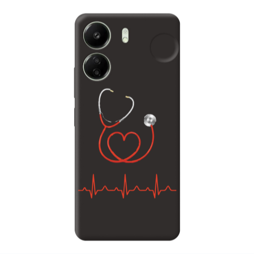 Xiaomi Redmi 13C Stethoscope Black Colored Silicone TPU Θήκη