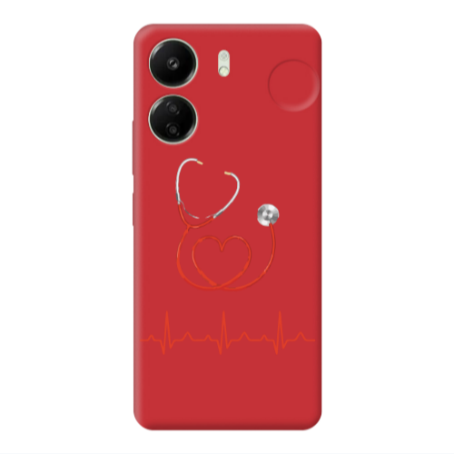 Xiaomi Redmi 13C Stethoscope Red Colored Silicone TPU Θήκη