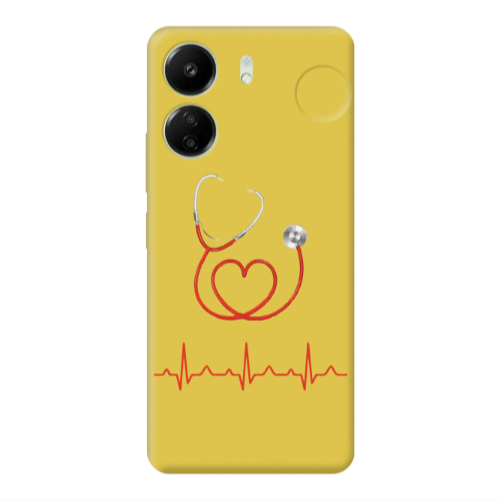 Xiaomi Redmi 13C Stethoscope Yellow Colored Silicone TPU Θήκη