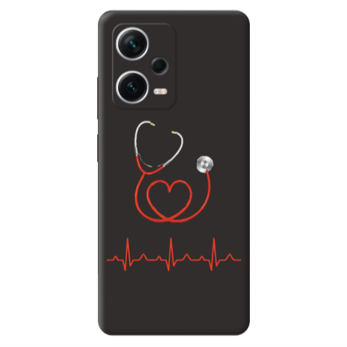 Xiaomi Poco X5 Stethoscope Black Colored Silicone TPU Θήκη