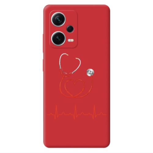Xiaomi Poco X5 Stethoscope Red Colored Silicone TPU Θήκη
