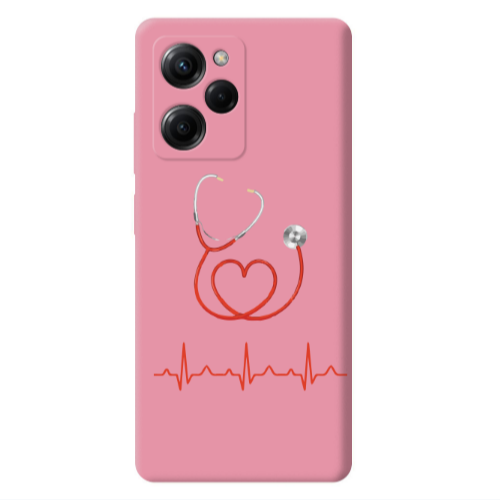 Xiaomi Poco X5 Pro Stethoscope Pink Colored Silicone TPU Θήκη