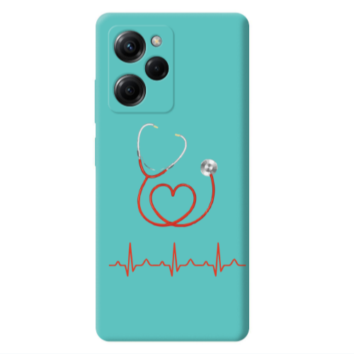 Xiaomi Poco X5 Pro Stethoscope Turquoise Colored Silicone TPU Θήκη