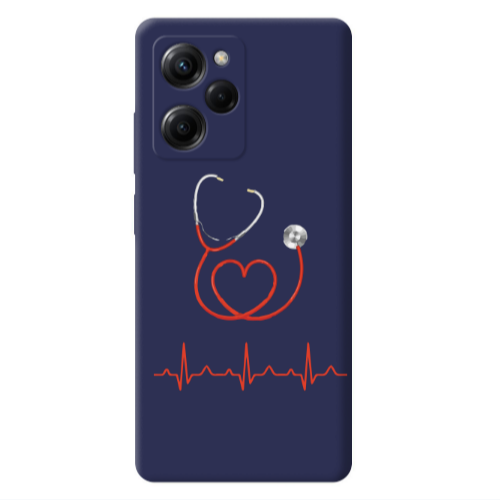 Xiaomi Poco X5 Pro Stethoscope Dark blue Colored Silicone TPU Θήκη