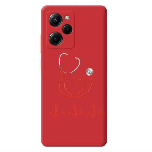 Xiaomi Poco X5 Pro Stethoscope Red Colored Silicone TPU Θήκη
