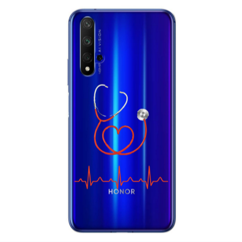 Huawei Nova 5 T Stethoscope Transparent Silicone TPU Θήκη