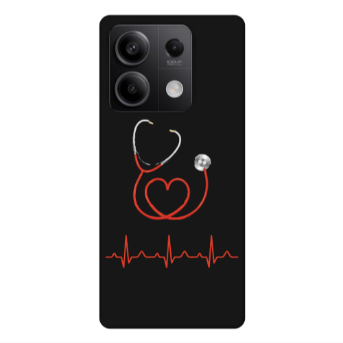 Xiaomi Redmi Note 13 5G Stethoscope Black Colored Silicone TPU Θήκη