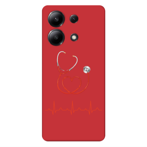 Xiaomi Redmi Note 13 4G Stethoscope Red Colored Silicone TPU Θήκη