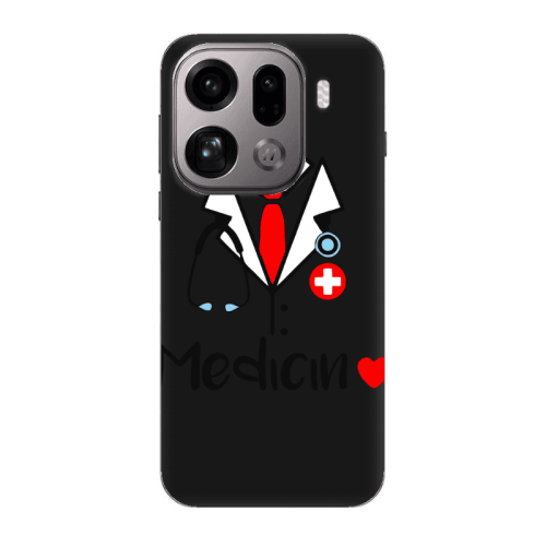 Oppo Find X9 Pro Medicin Black Colored Silicone TPU Θήκη