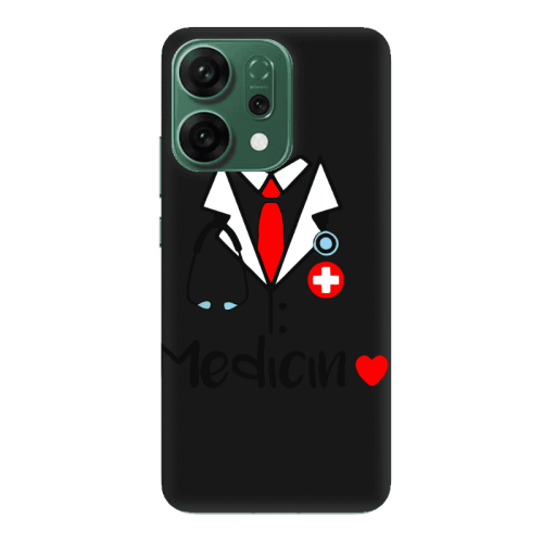 Oppo RENO 14 Medicin Black Colored Silicone TPU Θήκη
