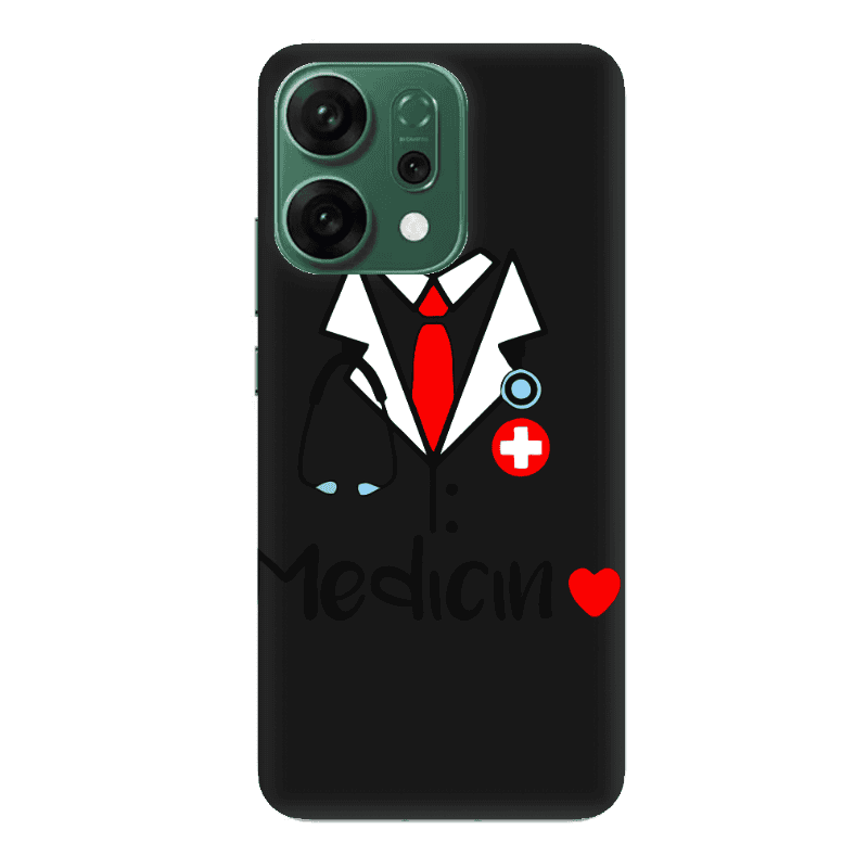Oppo RENO 14 Medicin Black Colored Silicone TPU Θήκη
