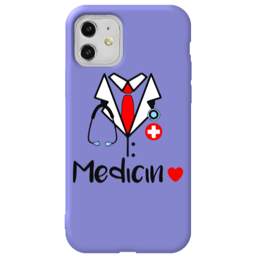Apple iPhone 11  Medicin Purple Colored Silicone TPU Θήκη